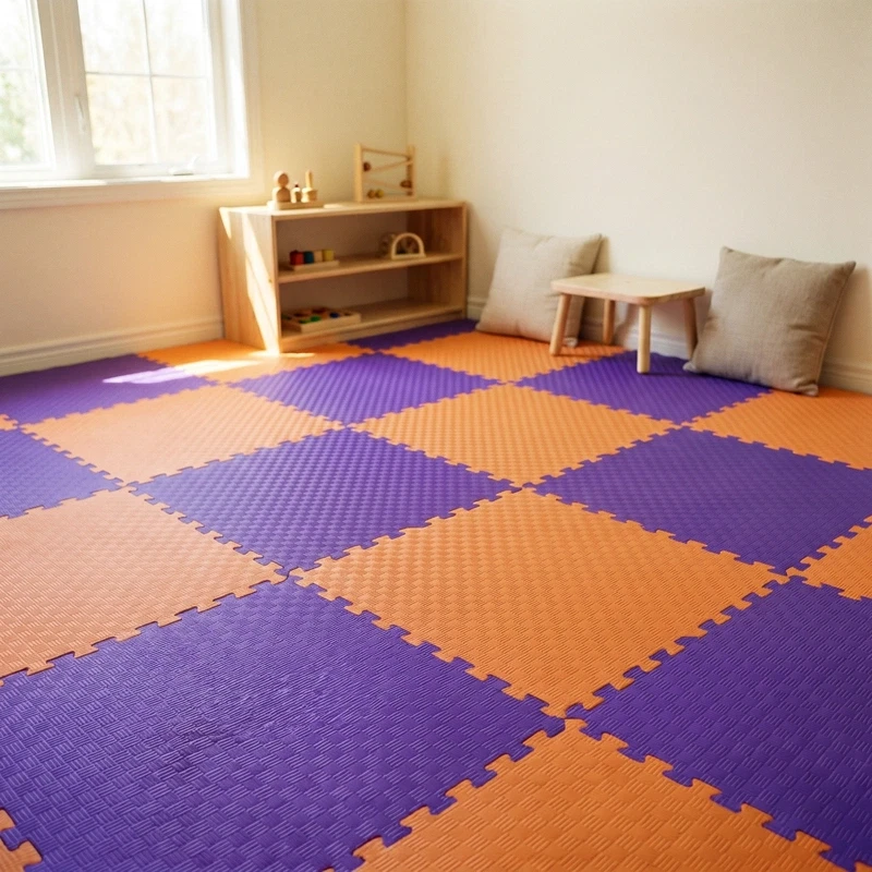 Tatami Puzzle Etileno Acetato de Vinílo de Alta Densidad Tatami Naranja Lila |1x1| 20mm